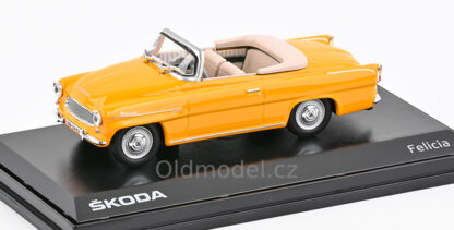 Modely autíček Škoda Felicia Roadster (1963), Žlutooranžová, 1:43, 143ABS-703BD, kovové modely aut Škoda, Oldmodel.cz