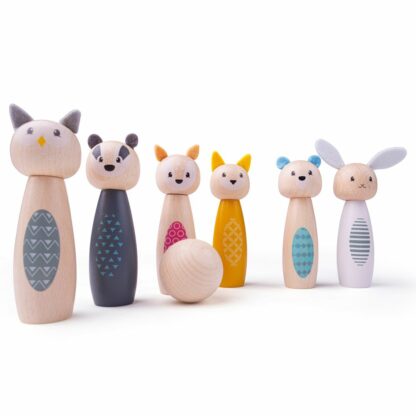Bigjigs Toys Kuželky lesní zvířátka - Image 2