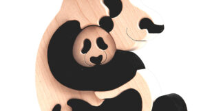 Fauna Dřevěné vkládací puzzle z masivu pandy