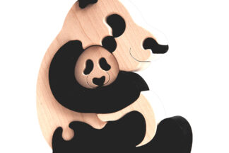 Fauna Dřevěné vkládací puzzle z masivu pandy