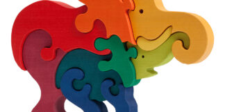 Fauna Dřevěné vkládací puzzle z masivu sloni