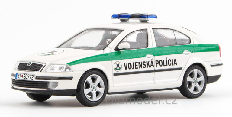 Model autíčka Škoda Octavia II (2004) 1:43 - Vojenská Polícia 1:43, 143ABX-001XY1, kovové modely aut Škoda, Abrex