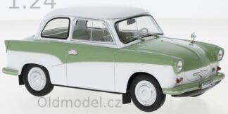 Model autíčka Trabant P 50, bílá/zelená, 1:24 - WB124117, kovové modely aut Lada, WhiteBox