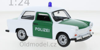 Modely autíček Trabant 601, Policie, WEL24037GP-W-WHITE, kovové modely aut Trabant, Oldmodel.cz