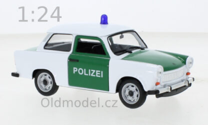 Modely autíček Trabant 601, Policie, WEL24037GP-W-WHITE, kovové modely aut Trabant, Oldmodel.cz