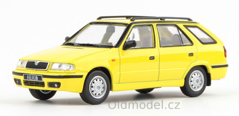 Škoda Felicia FL Combi (1998) 1:43 - Žlutá Telecom - 143ABS-730GA - Modely autíček, kovové modely aut Škoda, Oldmodel