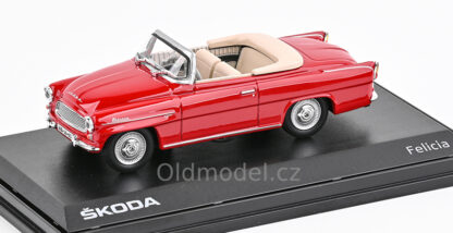 Modely autíček Škoda Felicia Roadster (1963), Červená Tmavá, 1:43, 143ABS-703BB, kovové modely aut Škoda, Oldmodel.cz
