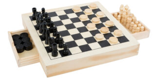Small Foot Dřevěné kompaktní šachy 3v1
