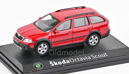 Modely autíček Škoda Octavia II Combi Scout (2007), 1:43, Červená Corrida, 143AB-011B, kovové modely aut Škoda, Oldmodel.cz