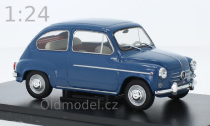Modely autíček Fiat 600D v měř. 1:24, 1960, Modrá, SpecialC - MX5ALA0006, kovové modely aut Fiat, Oldmodel.cz.