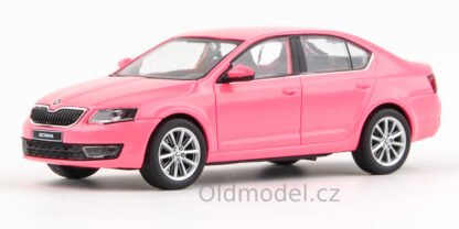 Modely autíček Škoda Octavia III (2012) 1:43, Růžová - 143AB-026BW, kovové modely aut Škoda, Oldmodel.cz