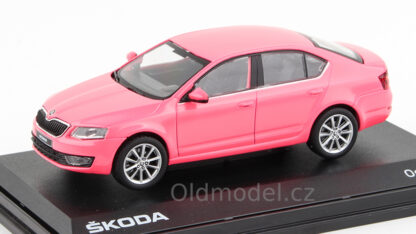 Modely autíček Škoda Octavia III (2012) 1:43, Růžová - 143AB-026BW, kovové modely aut Škoda, Oldmodel.cz