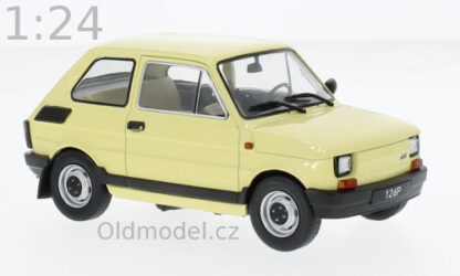 Modely autíček Fiat 126P 1985,  Svetle Zelený v měř. 1:24, 1975, WB124217, kovové modely aut Fiat, Oldmodel.cz.