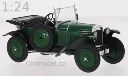 Modely autíček Opel 4/12 PS,  Zelená v měř. 1:24, Zelená - WB124100, kovové modely aut Opel, Oldmodel.cz.