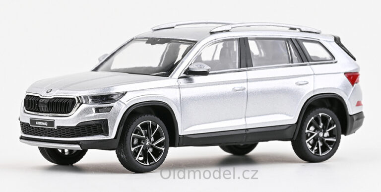 Modely autíček Škoda Kodiaq FL (2021) 1:43 - Stříbrná Brilliant Metalíza, 143AB-041AB, kovové modely aut Škoda, Oldmodel.cz