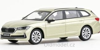 Modely autíček Škoda Superb IV Combi (2023) 1:43, Žlutá Ice Tea Metalíza - 143AB-047YR, kovové modely aut Škoda, Oldmodel.cz