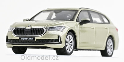 Modely autíček Škoda Superb IV Combi (2023) 1:43, Žlutá Ice Tea Metalíza - 143AB-047YR, kovové modely aut Škoda, Oldmodel.cz