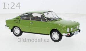 Modely autíček Škoda 110R Coupe (1970), 1:24, Zelená, WhiteBox, WB124227, kovové modely aut Škoda, Modely autíček pro každého - Oldmodel.cz