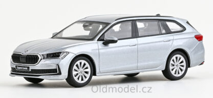 Modely autíček Škoda Superb IV Combi (2023) 1:43, Stříbrná Pebble Metalíza - 143AB-047AF, kovové modely aut Škoda, Oldmodel.cz