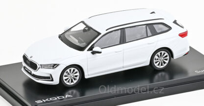 Modely autíček Škoda Superb IV Combi (2023) 1:43, Bílá Purity - 143AB-047EP, kovové modely aut Škoda, Oldmodel.cz