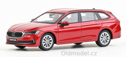 Modely autíček Škoda Superb IV Combi (2023) 1:43, Červená Carmine Metalíza - 143AB-047BAD, kovové modely aut Škoda, Oldmodel.cz