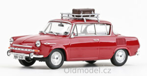 Modely autíček Škoda 1100MBX (1969)s přísluenstvím, 1:43 - Červená Rubínová, 143AU-721BC, kovové modely aut Škoda, Oldmodel.cz