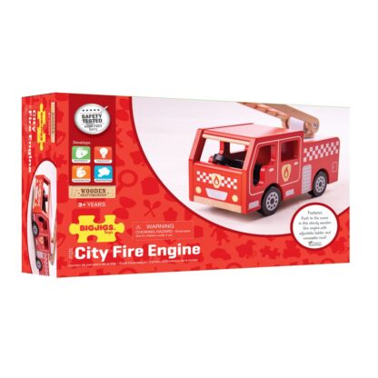 Bigjigs Toys Dřevěné hasičské auto - Image 2