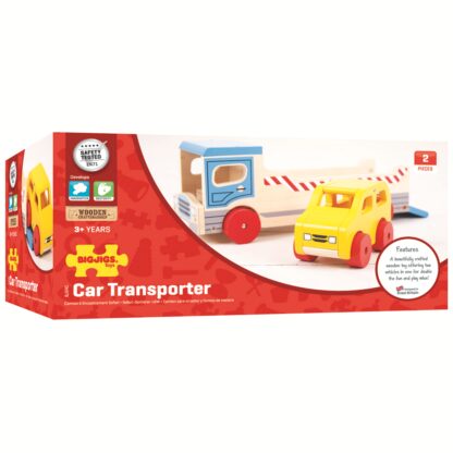 Bigjigs Toys Dřevěné odtahové auto s osobním autem - Image 3