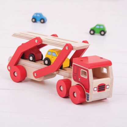 Bigjigs Toys Dřevěný kamion s auty - Image 2
