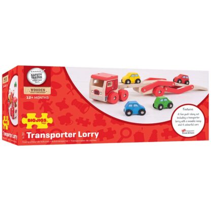 Bigjigs Toys Dřevěný kamion s auty - Image 3