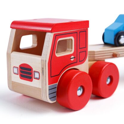 Bigjigs Toys Dřevěný kamion s auty - Image 5