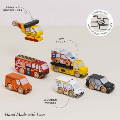 Le Toy Van Set záchranných autíček s vrtulníkem - Image 2