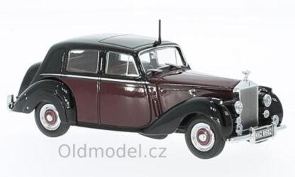 Nádherný kovový model auta Rolls Royce Silver Dawn, červená tmavá/černá, 1:43, Oxford, OXF43RSD001, modely autíček Oldmodel.cz.