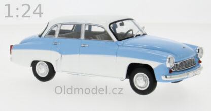 Modely autíček Wartburg 312, modro bílý, 1965 - WB124245, kovové modely aut Wartburg, Oldmodel.cz