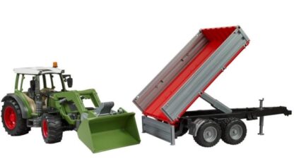 Bruder Traktor Fendt Vario 211 s čelním nakladačem a sklápěcím přívěsem - Image 3