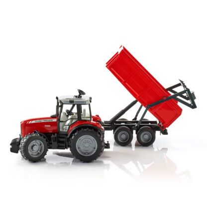 Bruder Traktor MASSEY FERGUSON se sklopným vozem červený - Image 2
