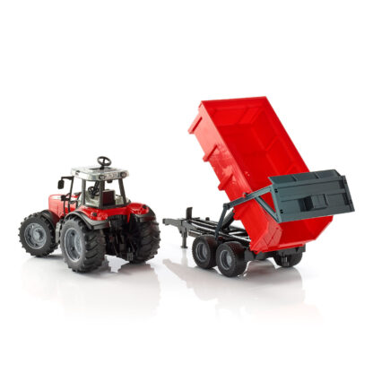 Bruder Traktor MASSEY FERGUSON se sklopným vozem červený - Image 4