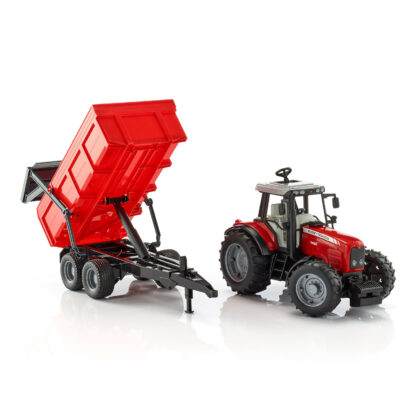 Bruder Traktor MASSEY FERGUSON se sklopným vozem červený - Image 5