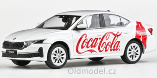 Modely autíček Škoda Octavia IV FL (2024), 1:43 - Coca-Cola CZ, 143FA-048F01, kovové modely aut Škoda, Oldmodel.cz