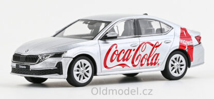 Modely autíček Škoda Octavia IV FL (2024), šedá, 1:43 - Coca-Cola CZ, 143FA-048F02, kovové modely aut Škoda, Oldmodel.cz