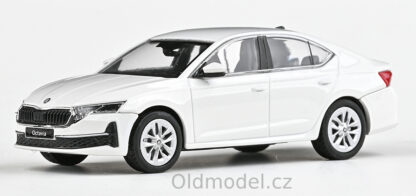 Modely autíček Škoda Octavia IV FL (2024), 1:43 , Bílá Candy - 143AB-048E, kovové modely aut Škoda, Modely autíček pro každého - Oldmodel.cz