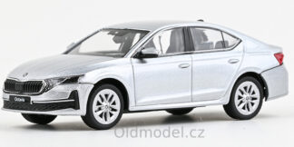 Modely autíček Škoda Octavia IV FL (2024), 1:43 , Stříbrná Brilliant Metalíza - 143AB-048AB, kovové modely aut Škoda, Modely autíček pro každého - Oldmodel.cz