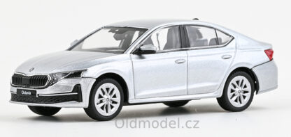Modely autíček Škoda Octavia IV FL (2024), 1:43 , Stříbrná Brilliant Metalíza - 143AB-048AB, kovové modely aut Škoda, Modely autíček pro každého - Oldmodel.cz