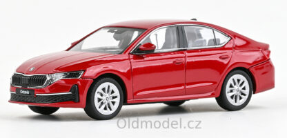 Modely autíček Škoda Octavia IV FL (2024), 1:43 , Červená Velvet Metalíza - 143AB-048JF, kovové modely aut Škoda, Modely autíček pro každého - Oldmodel.cz