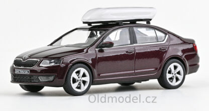 Modely autíček Škoda Octavia III (2012) 1:43 se střešním boxem - 143AU-026JB, kovové modely aut Škoda Octavia, Oldmodel.cz
