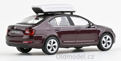 Modely autíček Škoda Octavia III (2012) 1:43 se střešním boxem - 143AU-026JB, kovové modely aut Škoda Octavia, Oldmodel.cz