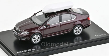 Modely autíček Škoda Octavia III (2012) 1:43 se střešním boxem - 143AU-026JB, kovové modely aut Škoda Octavia, Oldmodel.cz