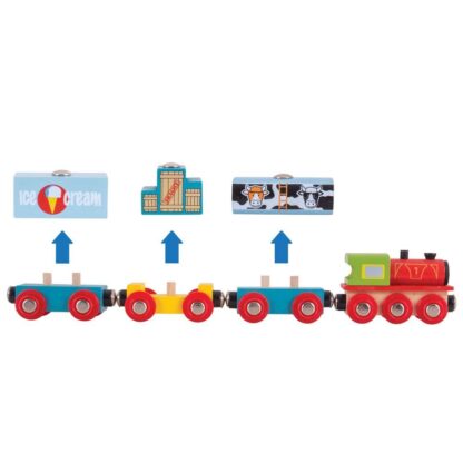 Bigjigs Rail Vlak se zbožím + 3 koleje - Obrázek 2