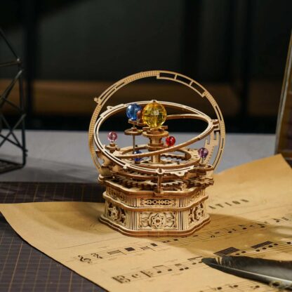 RoboTime 3D dřevěná skládačka hrací skříňky Historický orloj - Obrázek 3