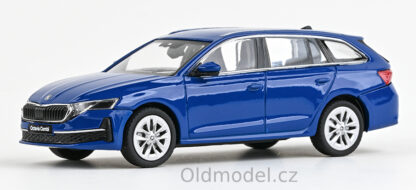 Modely autíček Škoda Octavia IV FL Combi (2024), 1:43 , Modrá Energy - 143AB-050MQ, kovové modely aut Škoda, Modely autíček pro každého - Oldmodel.cz